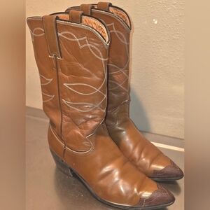 Justin Boots Tan Leather Heeled Boots
